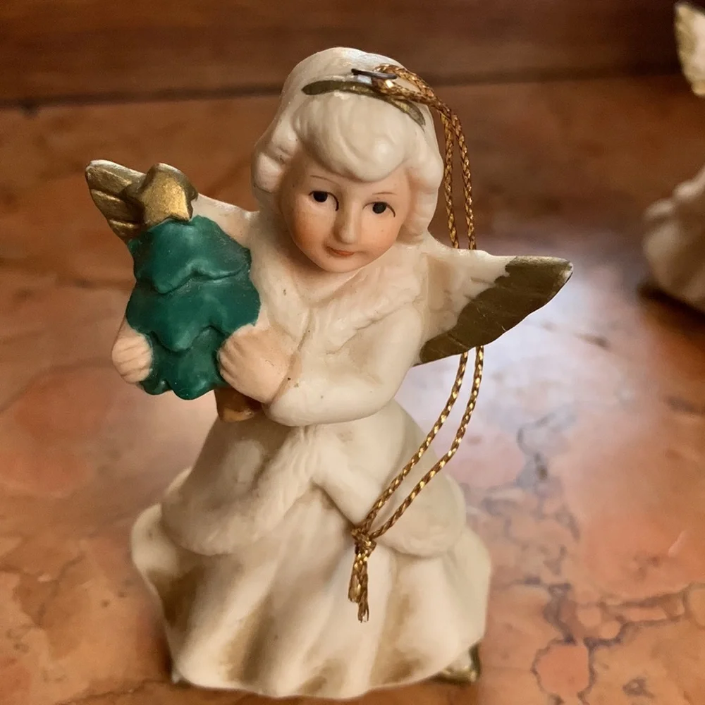 Vintage HOMCO Christmas Angels SET OF 6 BEAUTIFUL ORNIMENTS